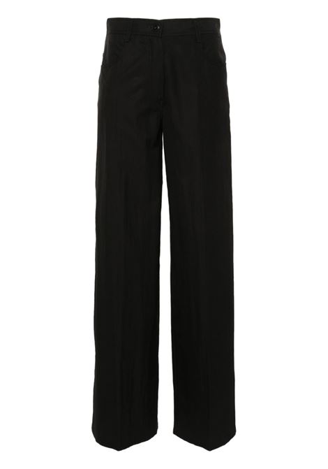 Black high-waist palazzo trousers - women